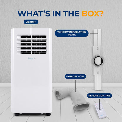 Portable Air Conditioner 8,000 BTU WiFi Dehumidifier, Remote, White
