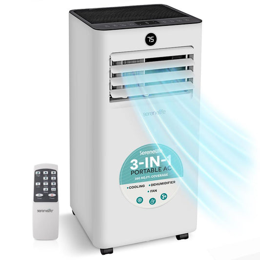 Portable Air Conditioner 8000 BTU Efficient Cooling with Window Kit, White