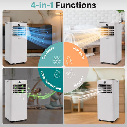 Portable AC & Heater 8000 BTU, WiFi, 300 Sq. Ft. Coverage, White