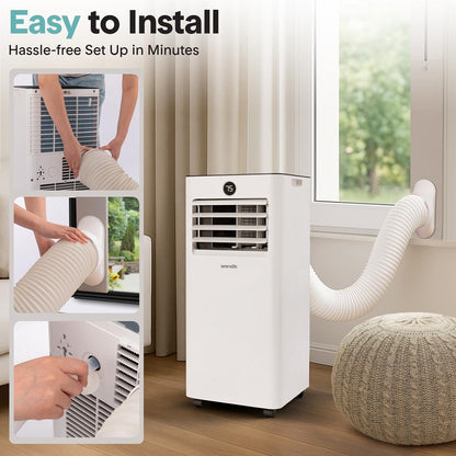 Portable AC & Heater 8000 BTU, WiFi, 300 Sq. Ft. Coverage, White