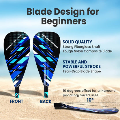 Adjustable SUP Paddle Lightweight Carbon Fiber 3-Piece Assembly