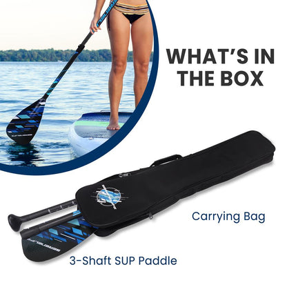 Adjustable SUP Paddle Lightweight Carbon Fiber 3-Piece Assembly
