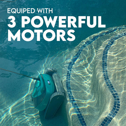Robotic Pool Cleaner, Effortless Cleaning, Dual Brushes, Inground Pools