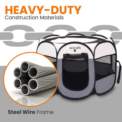 Foldable Pet Tent With Pet Bowl