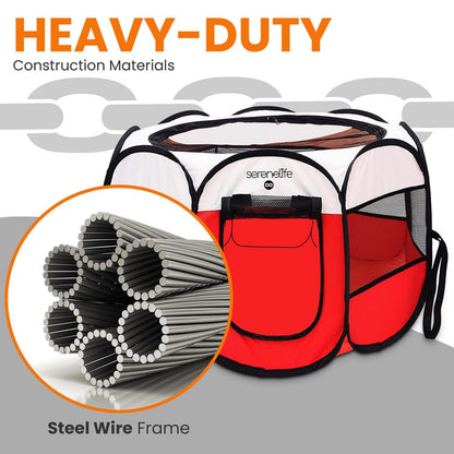 product image number 3 for SereneLife Foldable Pet Tent With Pet Bowl