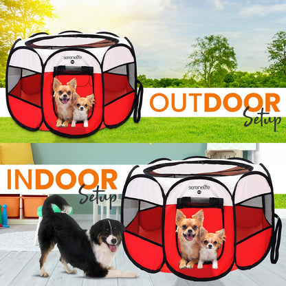 product image number 5 for SereneLife Foldable Pet Tent With Pet Bowl