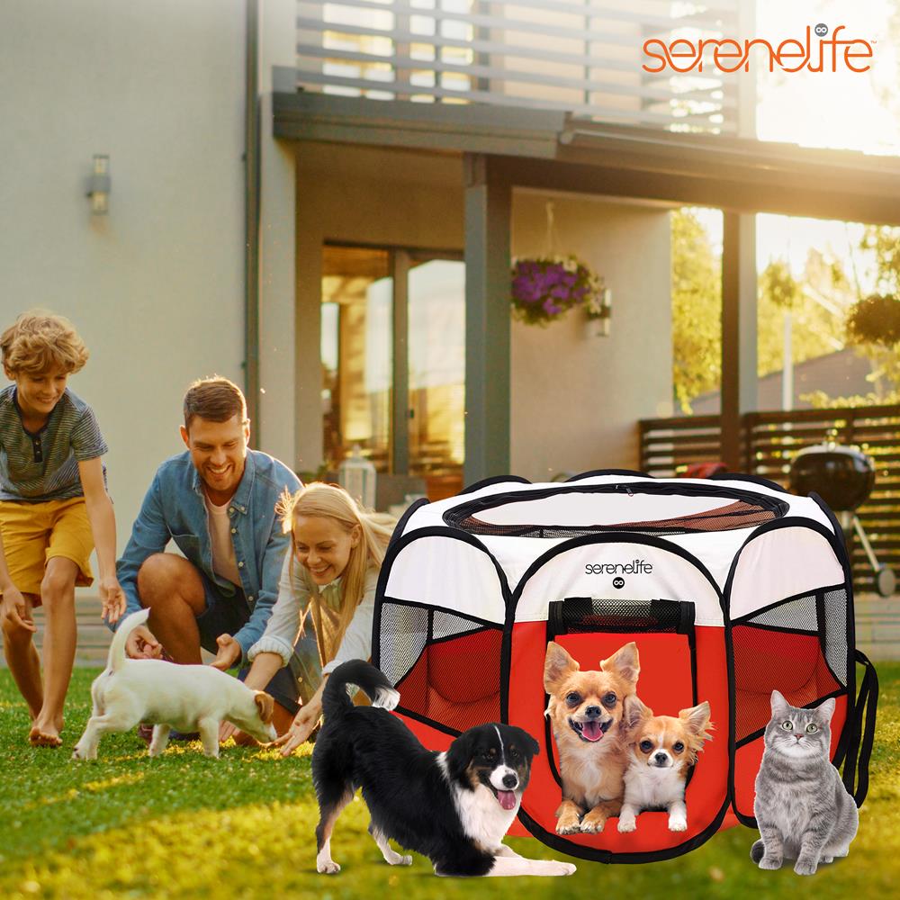 product image number 6 for SereneLife Foldable Pet Tent With Pet Bowl