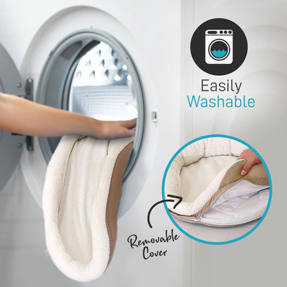 Electric Heated Pet Bed - Keeps Pets Warm - Soft Synthetic Wool