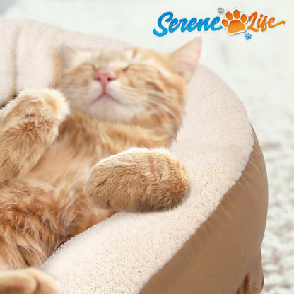 Electric Heated Pet Bed - Keeps Pets Warm - Soft Synthetic Wool