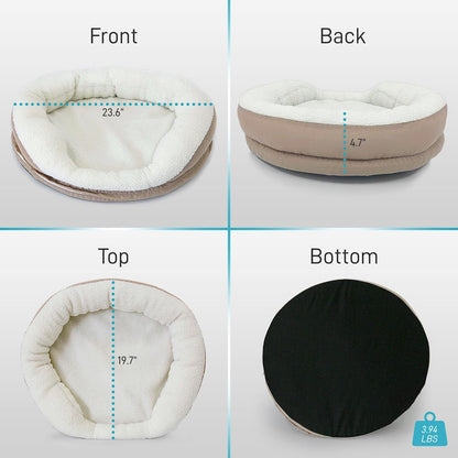 Electric Heated Pet Bed - Keeps Pets Warm - Soft Synthetic Wool