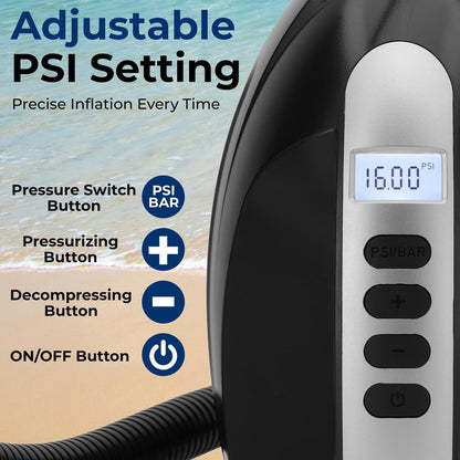 Inflatable Paddle Board Pump 20PSI High Pressure 12V DC Electric Air Pump