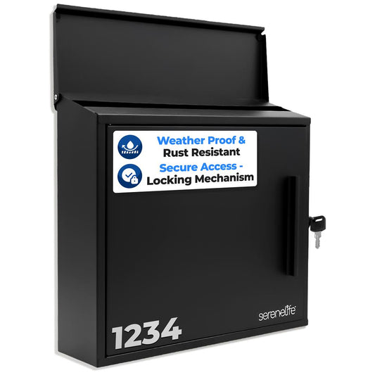 Outdoor Wall Mailbox Secure Lock Galvanized Steel Easy Install