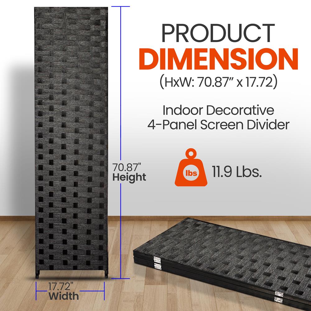 product image number 2 for SereneLife 4-Panel Room Divider