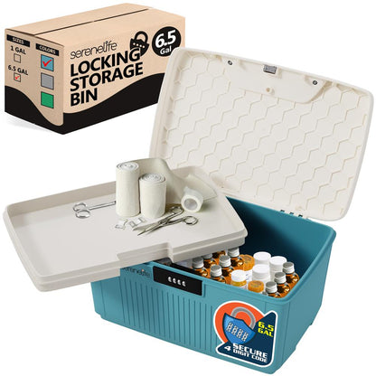 product image number 1 for SereneLife 8.5 Gallon Locking Storage Bin