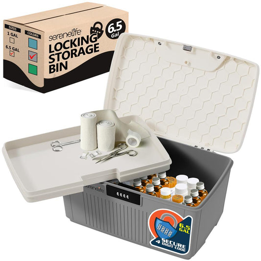 product image number 1 for SereneLife 8.5 Gallon Locking Storage Bin