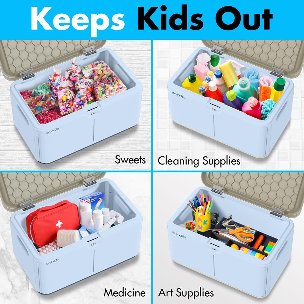 product image number 4 for SereneLife 8 Gallon Locking Storage Bin