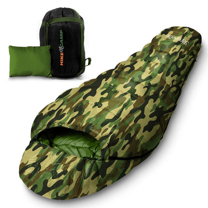 Mummy Sleeping Bag, Weatherproof, 210T Polyester, Camouflage