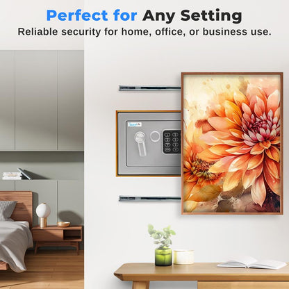 Electronic Safe Box, Secure Storage, Digital Lock, Engineered Steel, Silver