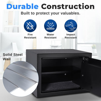 Electronic Fingerprint Safe Box, Secure Access, Steel Construction