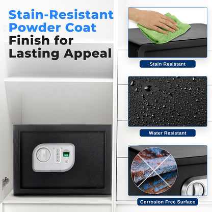 Electronic Fingerprint Safe Box, Secure Access, Steel Construction