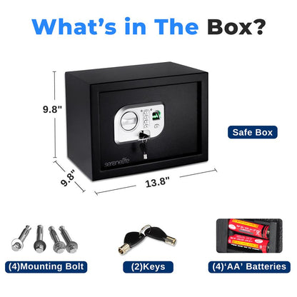 Electronic Fingerprint Safe Box, Secure Access, Steel Construction
