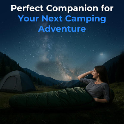 Mummy Sleeping Bag 4-Season Waterproof 210T Polyester Green