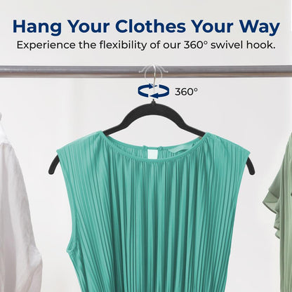 50-Piece Velvet Hangers Non-Slip Space-Saving 360¬∞ Swivel Hooks