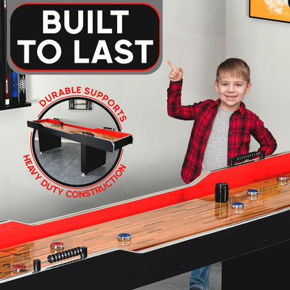 Shuffleboard Table 9ft Smooth Poly Surface Fast Puck Action Platinum