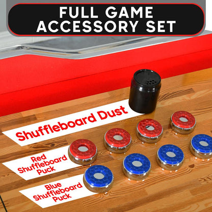 Shuffleboard Table 9ft Smooth Poly Surface Fast Puck Action Platinum