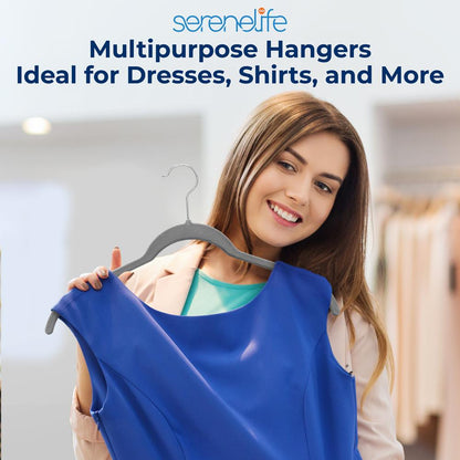 100-Pack Velvet Hangers, Non-Slip, Space-Saving, 360¬∞ Swivel, Gray
