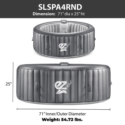 product image number 7 for SereneLife Round Inflatable Pool Spa With Light