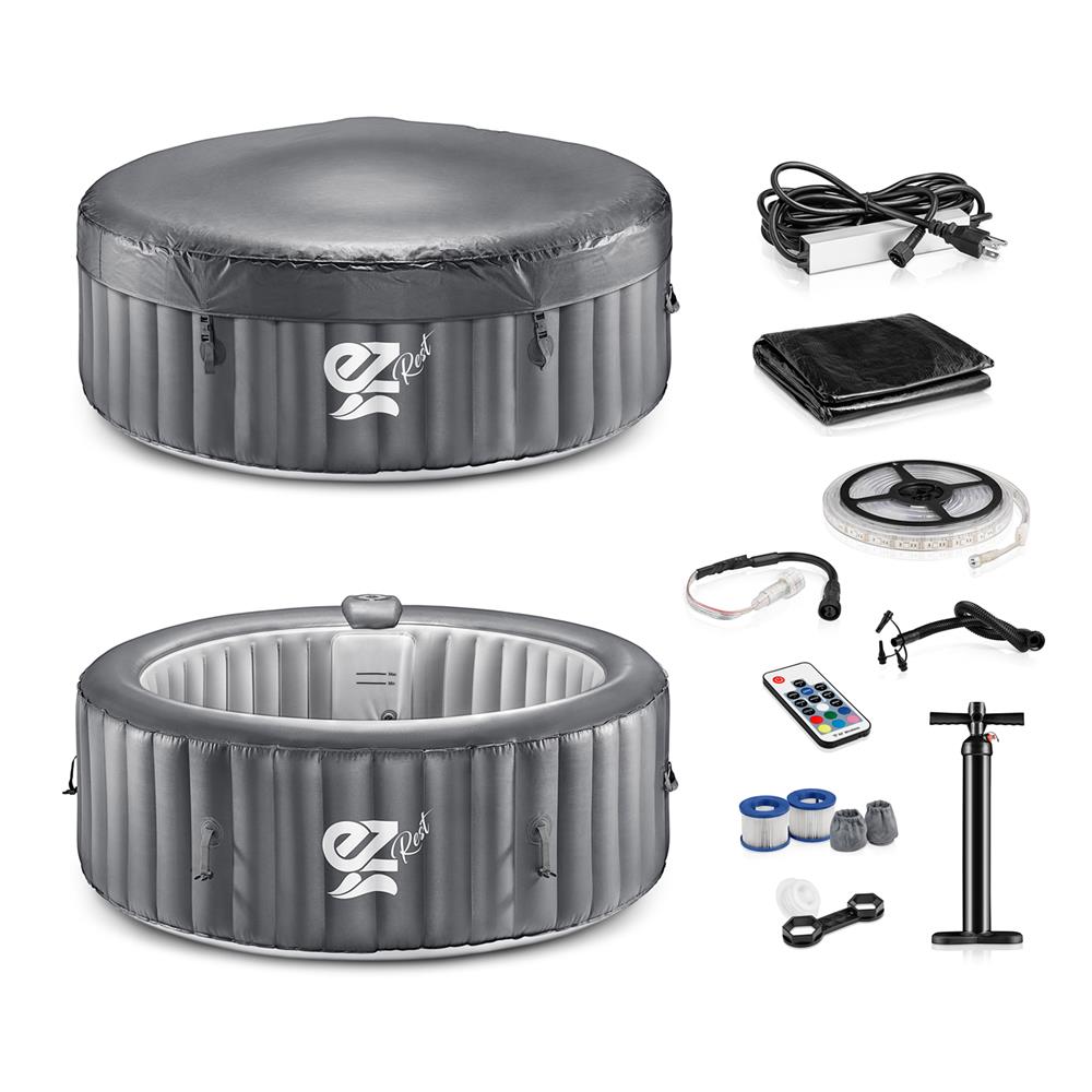 product image number 8 for SereneLife Round Inflatable Pool Spa With Light