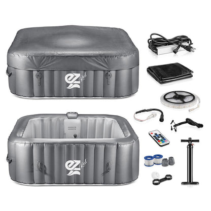 product image number 8 for SereneLife Square Inflatable Pool Spa With Light