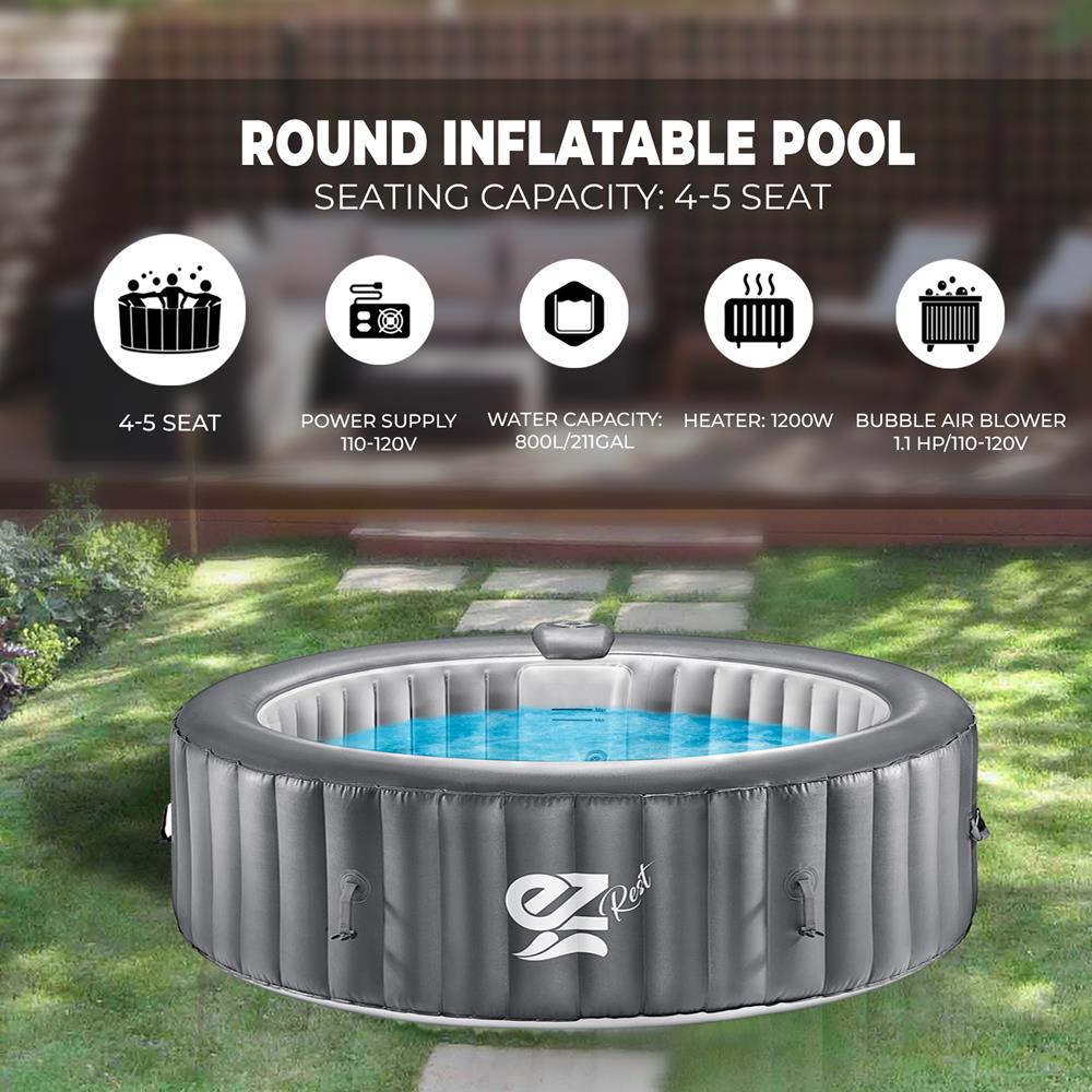 product image number 2 for SereneLife Round Inflatable Pool Spa With Light