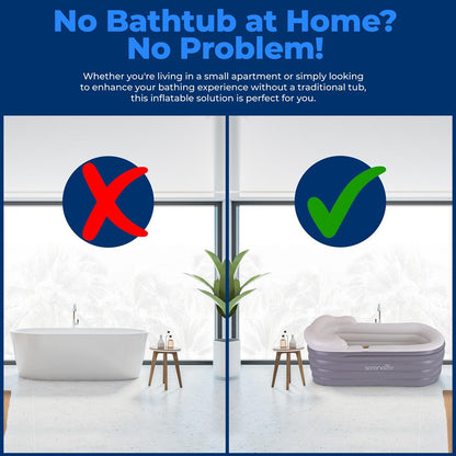 Inflatable Spa Bathtub with Bubble Massage Mat, Remote, Pillow, 66"x30"x26"