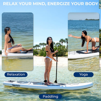 Inflatable Paddle Board, Stable Design, 3 Fins, Non-Slip Deck, 10'6"