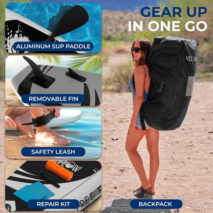 Inflatable Paddle Board, Stable Design, 3 Fins, Non-Slip Deck, 10'6"