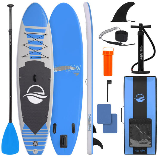 Inflatable Paddle Board - Stable Non-Slip Deck, 10'6", PVC, Blue