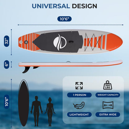 Inflatable Paddle Board, Stable Design, Non-Slip EVA Deck, Blue