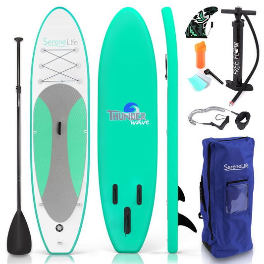 Inflatable Paddle Board - Stable Non-Slip Deck, PVC, 10' Teal