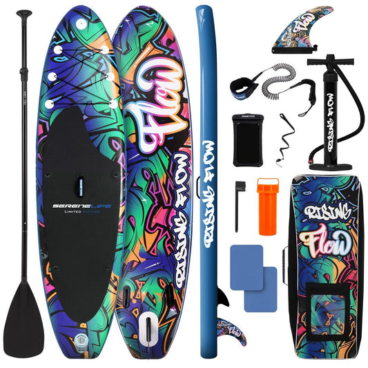 Inflatable Paddle Board - Stable Non-Slip Deck, 10'6", Blue