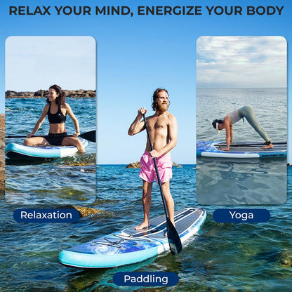Inflatable Paddle Board - Stable Non-Slip Deck, 10'6", Space Blue
