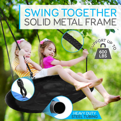 Saucer Swing for Kids - Relaxing Fun - 40" Waterproof Seat - Easy Setup