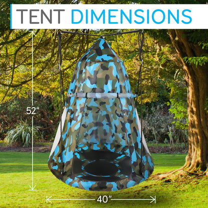 Tente-balançoire pour enfants - Détente amusante, siège rembourré, camouflage 
