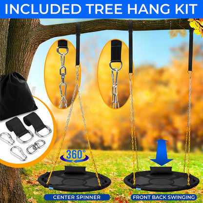 40" Saucer Swing - 700 lb Capacity, Waterproof, 360¬∞ Spin, w/ Pillow