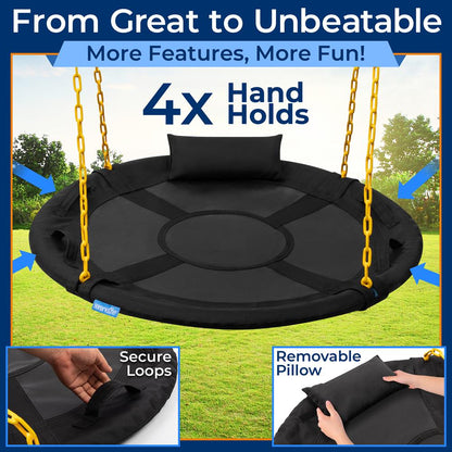 40" Saucer Swing - 700 lb Capacity, Waterproof, 360¬∞ Spin, w/ Pillow