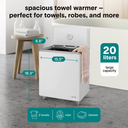 WiFi Towel Warmer - Spa Comfort, Auto Shut-Off, Stainless, Silver