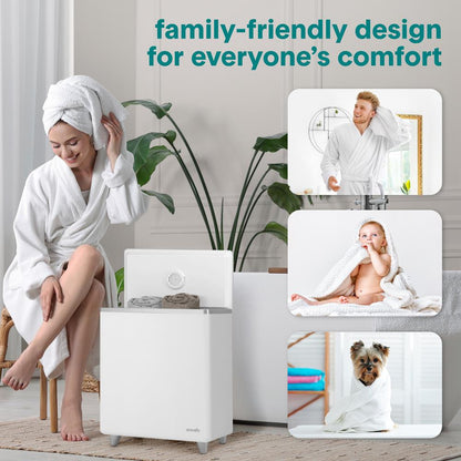 WiFi Towel Warmer - Spa Comfort, Auto Shut-Off, Stainless, Silver