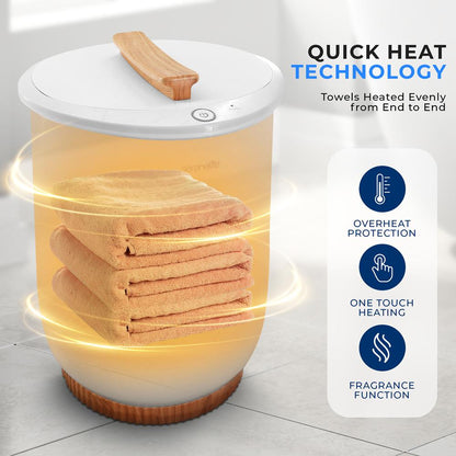 Towel Warmer with Auto Shut-Off, Holds 2 Large Towels, White