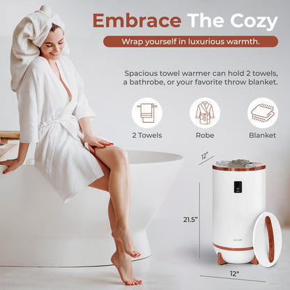 Towel Warmer with Timer & Auto Shut-Off, Holds 2 Towels, Cherry